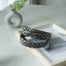 古董領帶改製手工髮箍-鎏金-蝴蝶結/窄版-情人節禮物