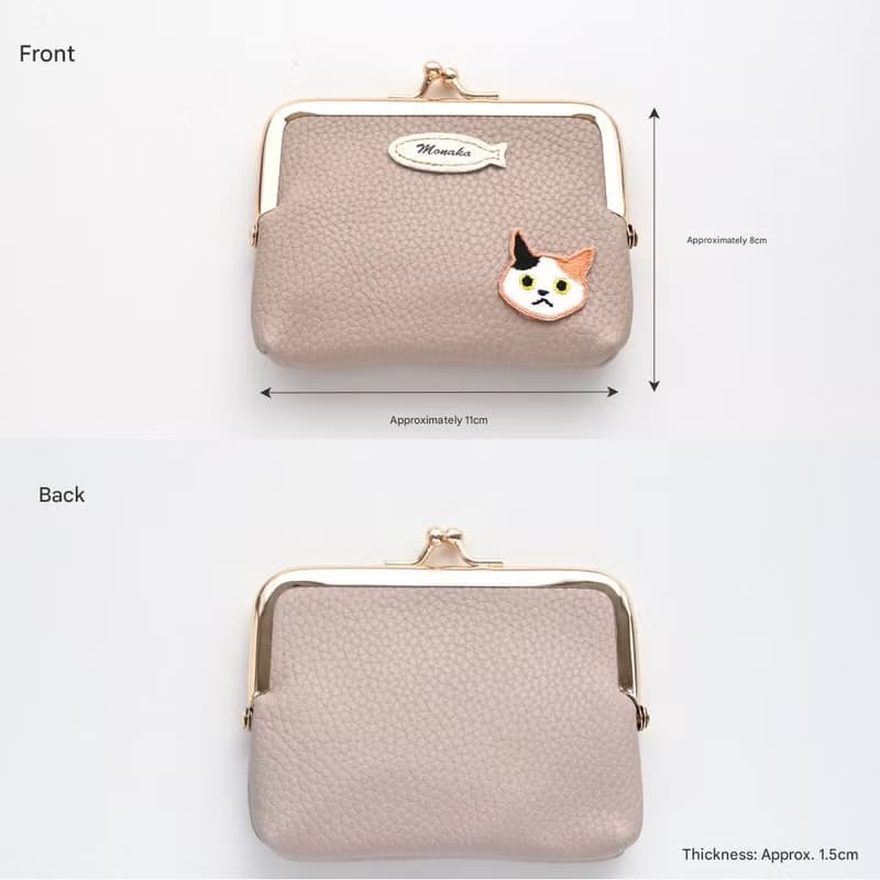 がま口 ポーチ【 simple ワッペン 猫 犬 】 名入れ ミニ財布 小物入れ マルチポーチ A299I