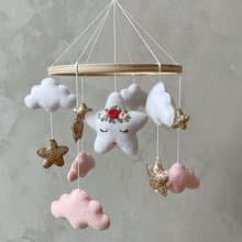 星云床铃、毛毡女婴床铃、太空托儿所床铃、嬰兒床吊飾 、嬰兒房