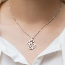 【聖誕禮盒】(項鍊+手鍊)抗敏醫療鋼幾何系列-兔