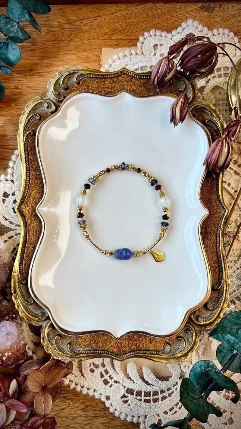 -坦桑靈獸-天然水晶手鏈/黃銅手鍊