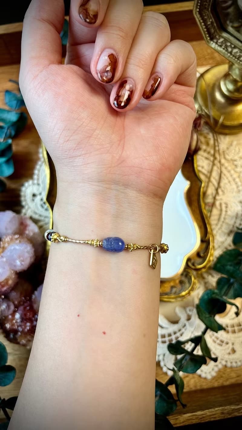 -坦桑靈獸-天然水晶手鏈/黃銅手鍊