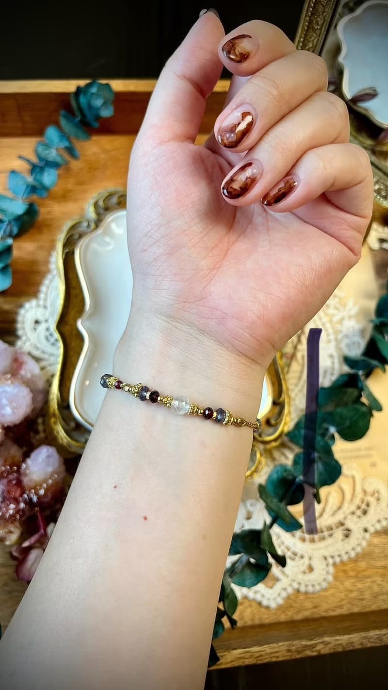 -坦桑靈獸-天然水晶手鏈/黃銅手鍊