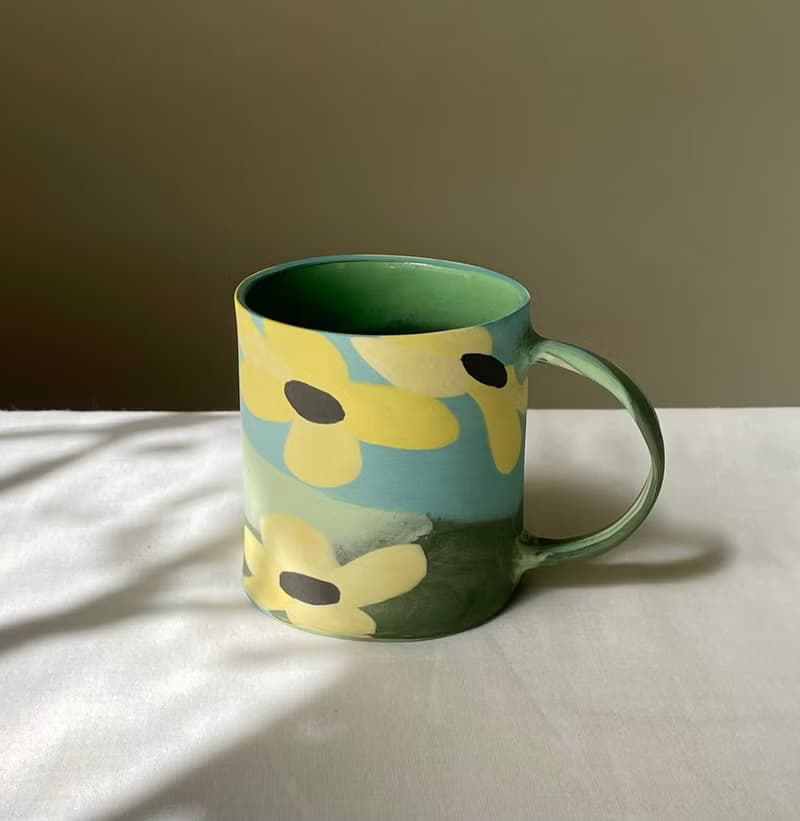 野花咖啡杯