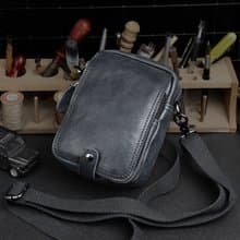 手工真皮男士腰包 迷你單肩斜跨煙盒小包 手機腰包 斜挎側背包