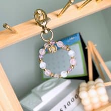 野菊  透石膏 粉晶 草莓晶 薰衣草紫水晶 水晶天然石礦石鑰匙圈