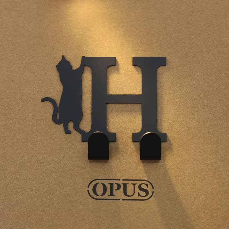 【OPUS東齊金工】當貓咪遇上字母H - 掛勾(黑)婚禮小物/英文字母
