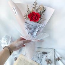 單支紅玫瑰永生花束/進口日本大地永生花/不凋花