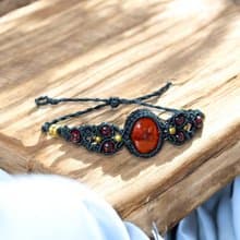 Crystoria Stone | Macrame | 南美蠟線 | 手鍊 | 紅瑪瑙