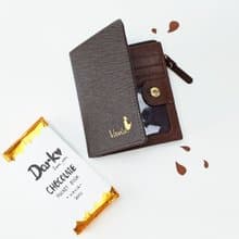" Dark Chocolate " Pocket Book Short Wallet / Cow Leather 黑巧克力- 錢包-皮革