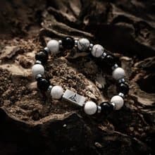 【陰陽】 |  金曜石 | 白松石 | 水晶手鍊