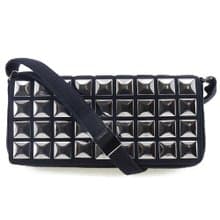 【日本直送】シャネル CHANEL チョコバー ショルダーバッグ アイスキューブ コットン 黒 レディース【中古】