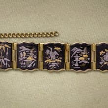 日本Amita古董象嵌 24K金/純銀鑲嵌工藝 多樣日式圖騰 小方塊手鍊