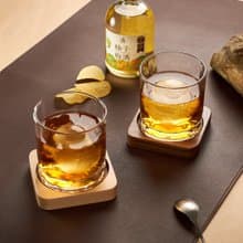 【新色上市】贈威士忌杯 | 實木置物盤(牛皮版) 2入組合 送禮首選