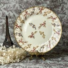 50745-絕美法國1880年代 Sarreguemines Louis XV 皇室貴族大瓷盤