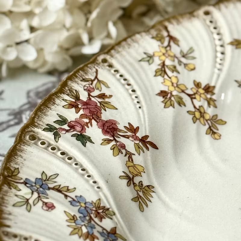 50745-絕美法國1880年代 Sarreguemines Louis XV 皇室貴族大瓷盤