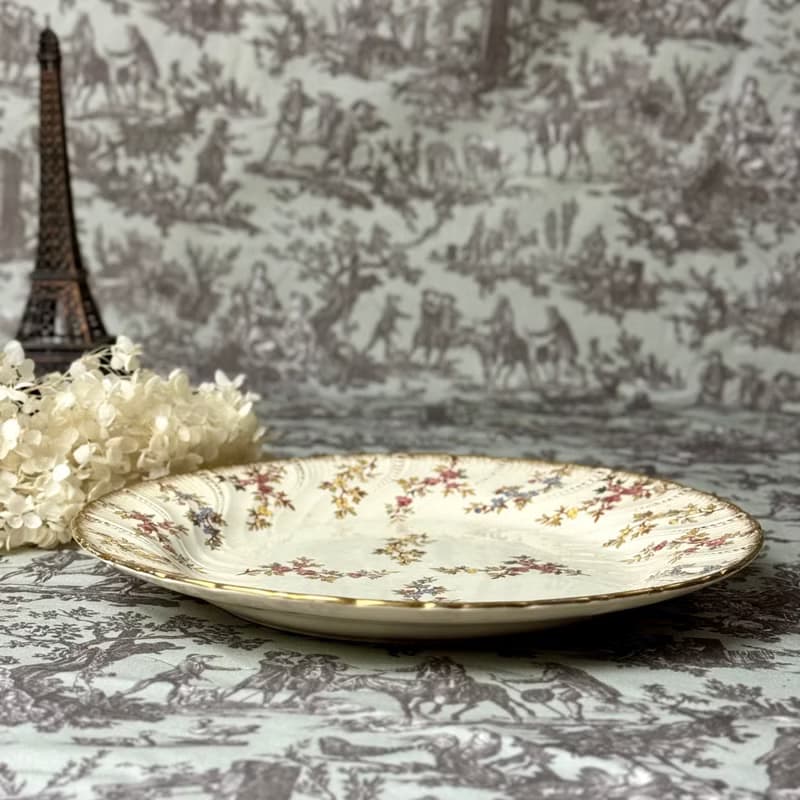 50745-絕美法國1880年代 Sarreguemines Louis XV 皇室貴族大瓷盤