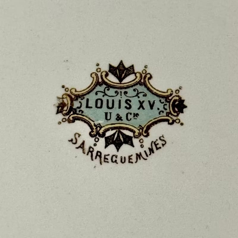 50745-絕美法國1880年代 Sarreguemines Louis XV 皇室貴族大瓷盤