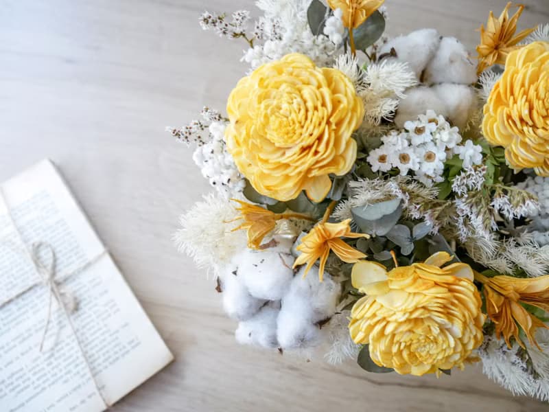 方盆中大型乾燥花盆花【青檸初夏】開幕/升遷/新居落成