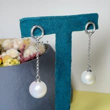 S925純銀天然淡水珍珠耳環