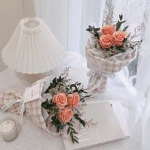小香風 蜜橘玫瑰永生花束