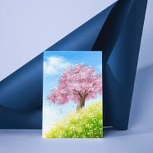 【體驗】台中油畫體驗課程/風曳之櫻/台中畫室