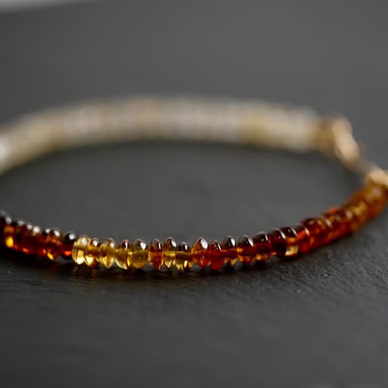 ブラウントルマリンとルチルクォーツのブレスレット