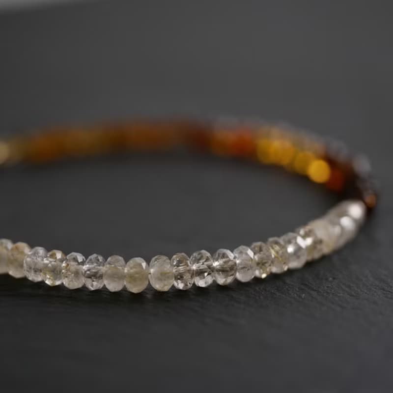 ブラウントルマリンとルチルクォーツのブレスレット