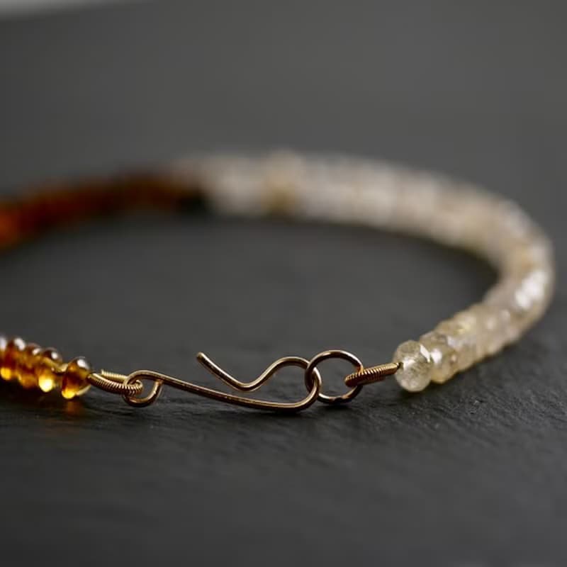 ブラウントルマリンとルチルクォーツのブレスレット