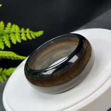 黃色虎眼石手鐲 55MM 千層聚寶盆 金色虎睛石手環 辟邪平安幸福