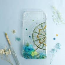 押花摩天輪閨蜜/情侶手機殼 | 藍色