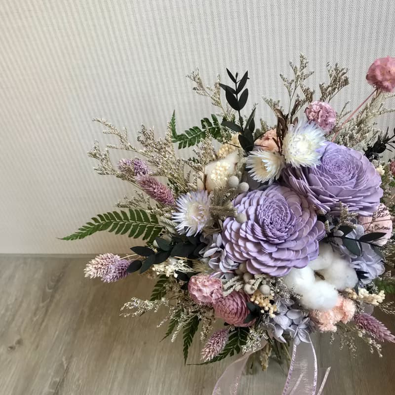 莫蘭迪色乾燥花束 結婚捧花 外拍花束 新娘捧花