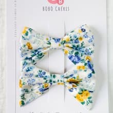 英國LIBERTY FABRICS蝴蝶結手工兒童髮夾(1組2入) - Lizzy Rose