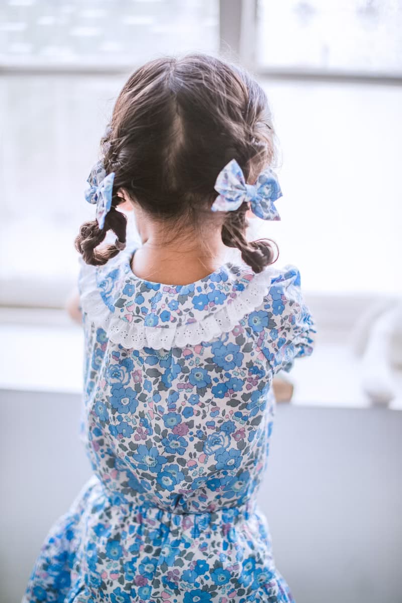 英國LIBERTY FABRICS蝴蝶結手工兒童髮夾(1組2入) - Lizzy Rose
