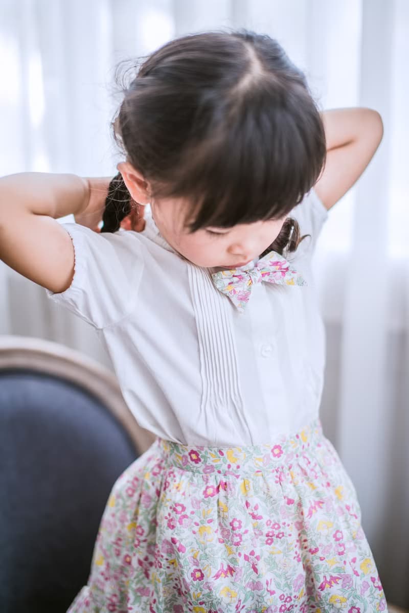 英國LIBERTY FABRICS蝴蝶結手工兒童髮夾(1組2入) - Lizzy Rose