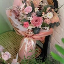 【想見你】夢幻粉色系永生玫瑰花束