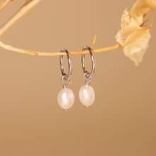 s925銀純手工橢圓珍珠耳環耳飾 高級感通勤風耳環 防敏感