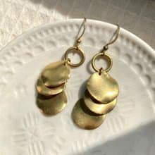 老林雜貨 | 一串銅片耳環 (針式 / 夾式)