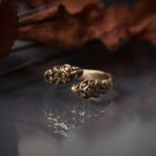 Panther ring. viking jewelry for her. ethnic adjustable ring. Celtic snake