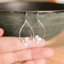 【幽居】天然淡水珍珠 天然白貝殼 全925純銀耳釘