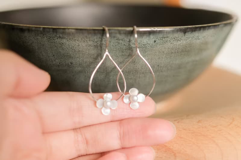 【幽居】天然淡水珍珠 天然白貝殼 全925純銀耳釘