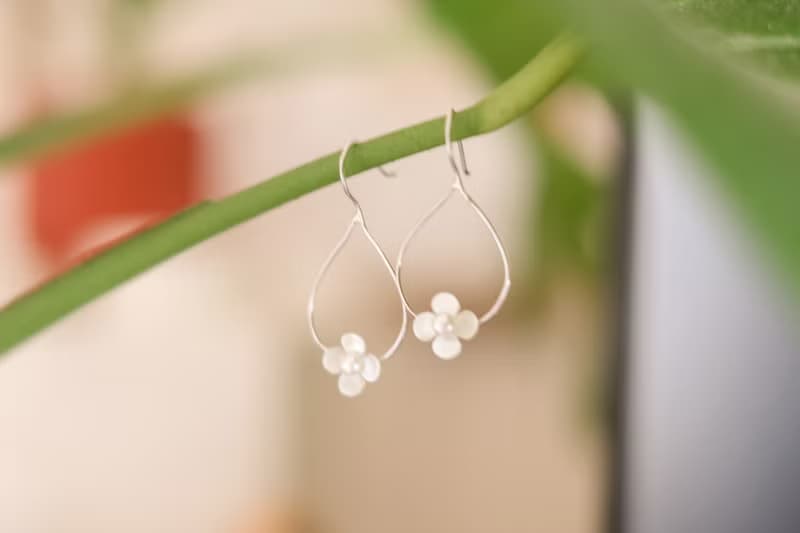 【幽居】天然淡水珍珠 天然白貝殼 全925純銀耳釘