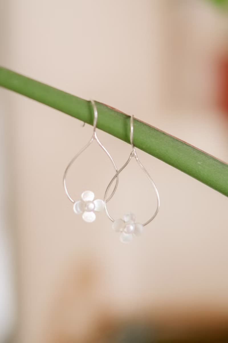 【幽居】天然淡水珍珠 天然白貝殼 全925純銀耳釘
