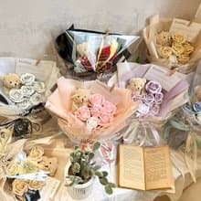玫瑰熊熊花束 香皂花 玫瑰花 花束 伴娘禮 生日禮物 聖誕節 情人