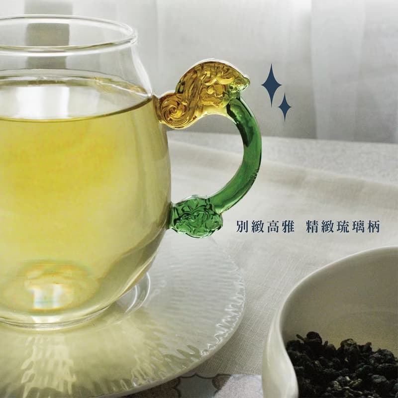 龍形玻璃琉璃柄大龍蛋茶海 | 琉璃把手 | 精美玻璃杯 | 400CC