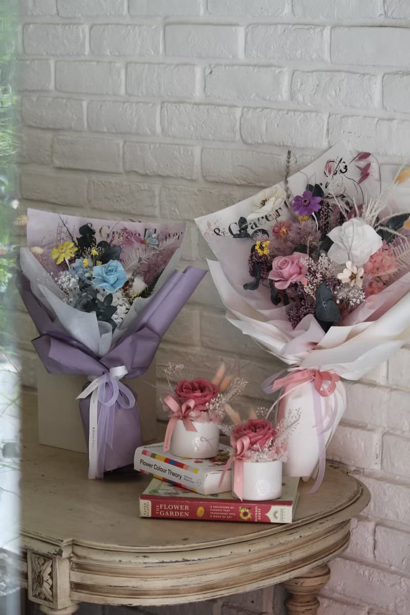 七夕首選【相約巴黎-夢幻粉永生玫瑰花束】