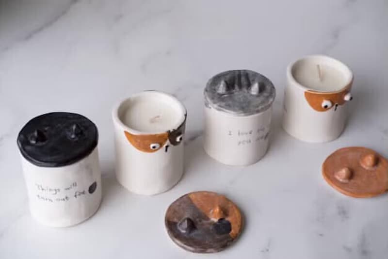 貓貓 香氛蠟燭罐 療癒貓咪 手作禮物 手捏陶瓷 居家香氛