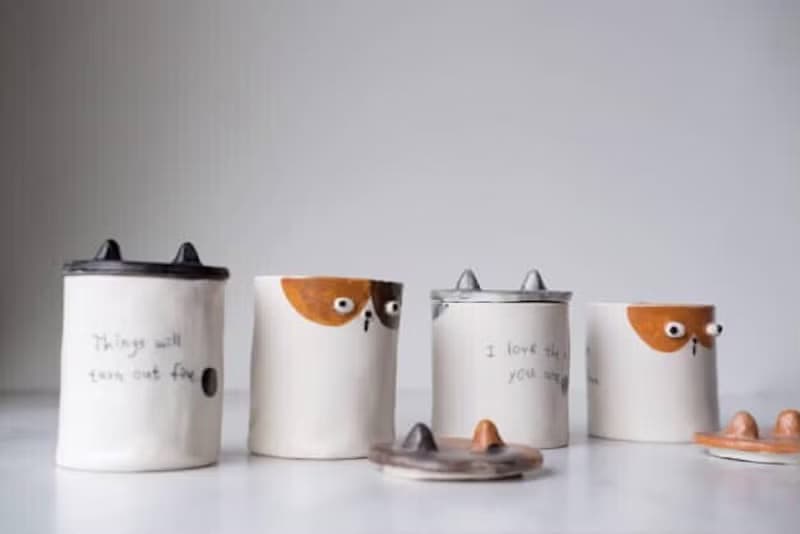 貓貓 香氛蠟燭罐 療癒貓咪 手作禮物 手捏陶瓷 居家香氛