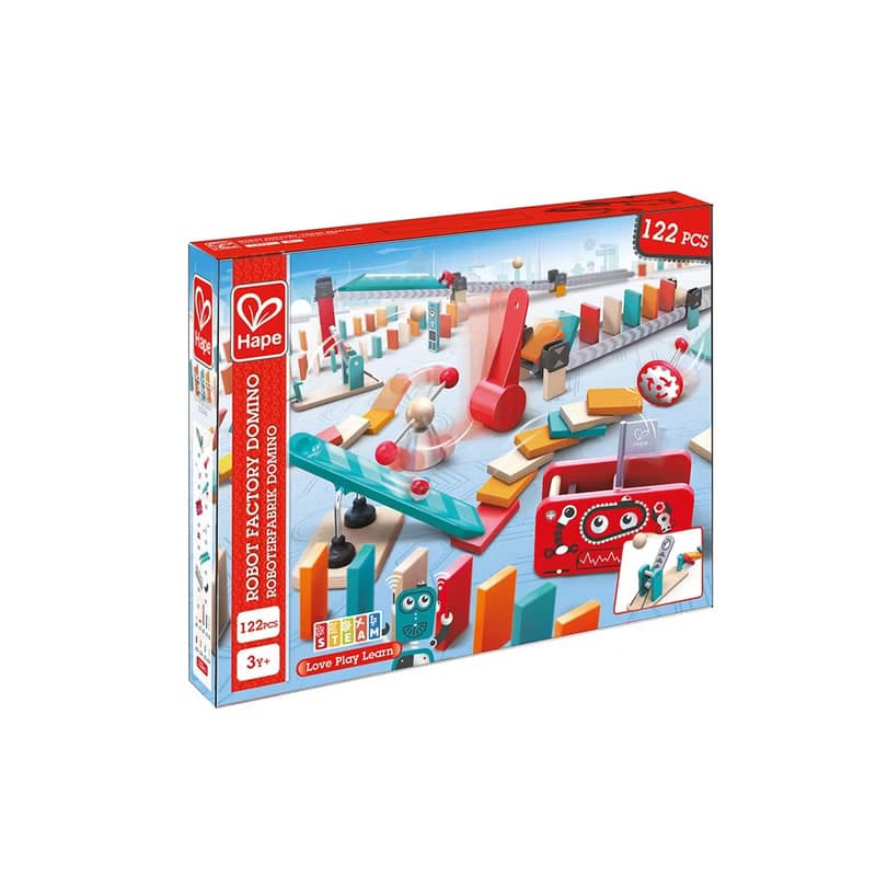 【禮物】德國Hape 機器工廠骨牌遊戲組