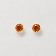 【Second Earrings】 鉑金黃水晶耳環